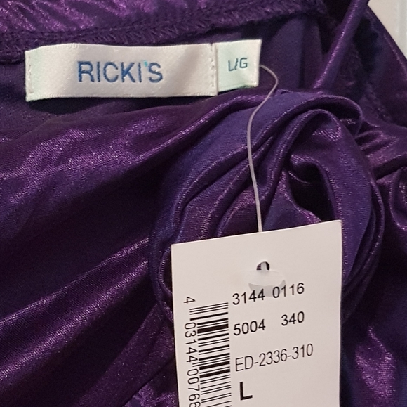NWT Rickis Purple Satin Dress size large - Picture 2 of 3
